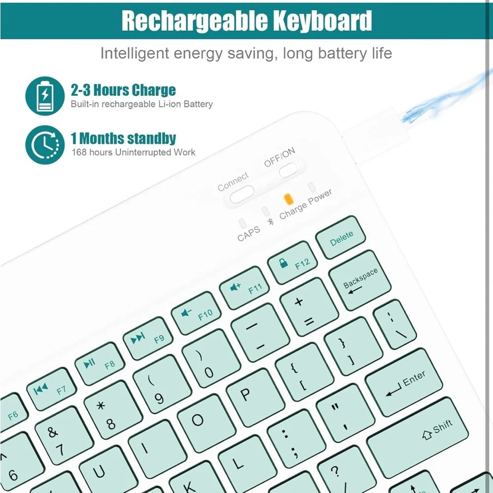 Wireless Bluetooth Keyboard for Tablets - Mint Green